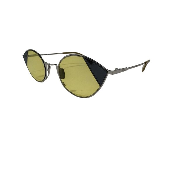 FENDI Cut Cat Eye Sunglasses in Silver With Yellow Tint main image 9